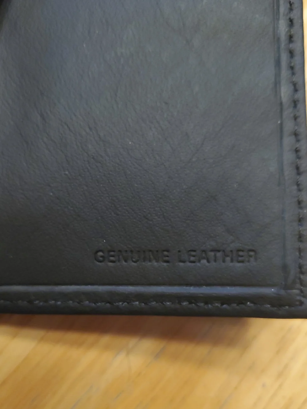Black Leather Wallet with Green & Orange Gator Logo